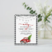  uitnodiging voor kerstfeest met Red Truck (Staand voorkant)