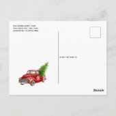  uitnodiging voor kerstfeest met Red Truck (Achterkant)