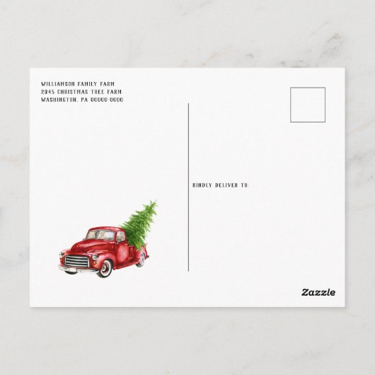  uitnodiging voor kerstfeest met Red Truck (Achterkant)