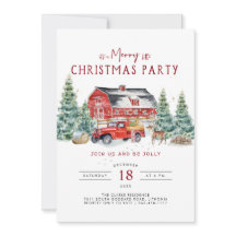  uitnodiging voor kerstfeest met Red Truck