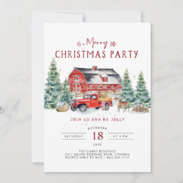  uitnodiging voor kerstfeest met Red Truck