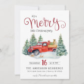  uitnodiging voor kerstfeest met Red Truck (Voorkant)