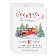  uitnodiging voor kerstfeest met Red Truck