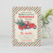  uitnodiging voor kerstfeest met Red Truck (Staand voorkant)