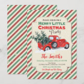  uitnodiging voor kerstfeest met Red Truck (Voorkant / Achterkant)
