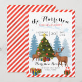 Uitnodiging voor kerstfeest met rendier (Voorkant / Achterkant)