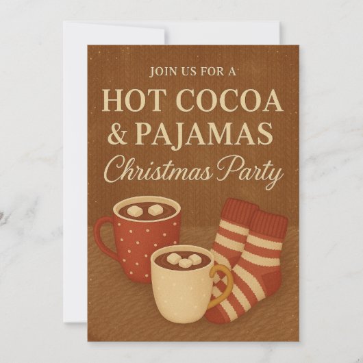 Uitnodiging voor Kerstfeest met Warme Chocolade en (Voorkant)