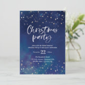 Uitnodiging voor kerstfeest | Middernachtsterren (Staand voorkant)