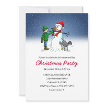 Uitnodiging voor Kerstfeest om een Sneeuwman te Ma