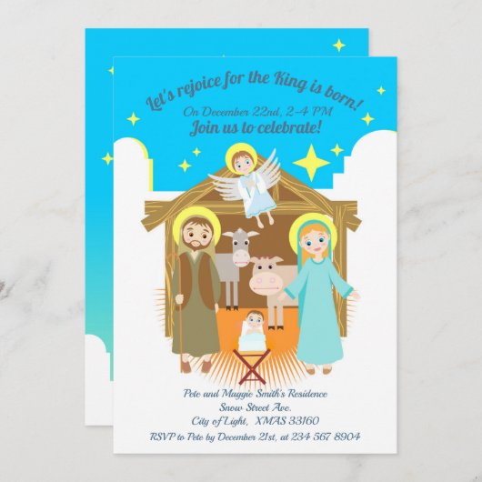 Uitnodiging voor kerstfeest op de nativescherm (Voorkant / Achterkant)