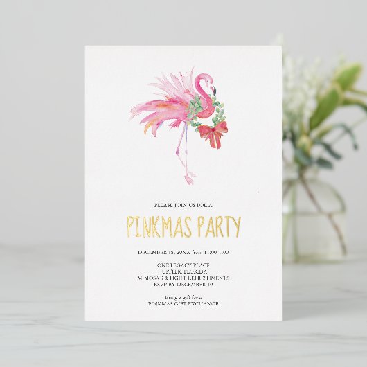 Uitnodiging voor kerstfeest op Palm Beach (Staand Voorkant)