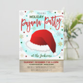 Uitnodiging voor kerstfeest Pajama (Staand voorkant)