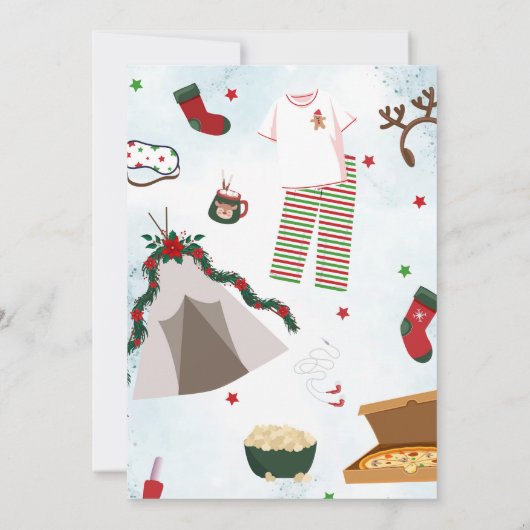 Uitnodiging voor kerstfeest Pajama (Achterkant)