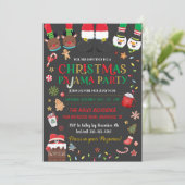 Uitnodiging voor kerstfeest Pajama Slumber (Staand voorkant)