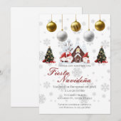 Uitnodiging voor kerstfeest Posada Navideña (Voorkant / Achterkant)