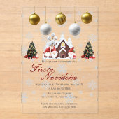Uitnodiging voor kerstfeest Posada Navideña (Voorkant)