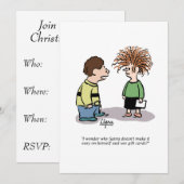 Uitnodiging voor kerstfeest - Santa en kinder (Voorkant / Achterkant)