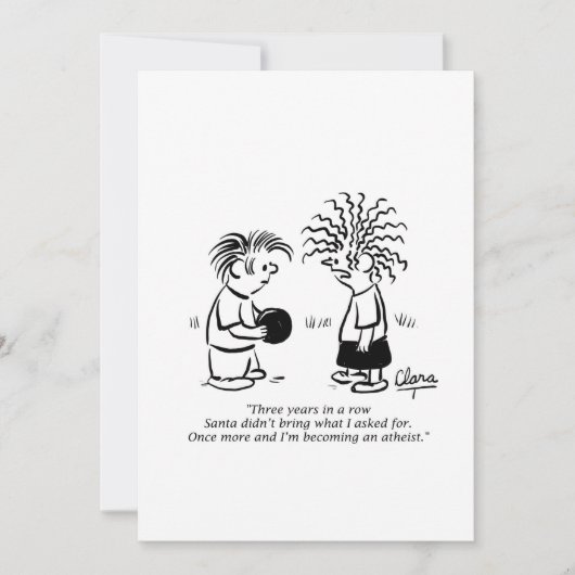 Uitnodiging voor kerstfeest - Santa en kinder (Voorkant)