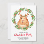 Uitnodiging voor kerstfeest | Schattige hamsterkra (Voorkant)