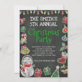 Uitnodiging voor kerstfeest, schoolbord (Voorkant)