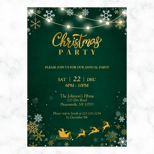 Uitnodiging voor kerstfeest | Sneeuwvlokken en de 