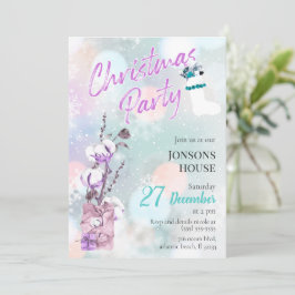 Uitnodiging voor kerstfeest Snowfall Cotton