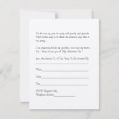 Uitnodiging voor kerstfeest Tea Party (Achterkant)