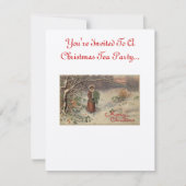 Uitnodiging voor kerstfeest Tea Party (Voorkant)