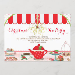 Uitnodiging voor kerstfeest Tea Party