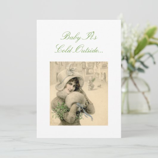 Uitnodiging voor kerstfeest Tea Party (Staand voorkant)