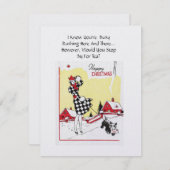 Uitnodiging voor kerstfeest Tea Party (Voorkant / Achterkant)