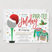 Uitnodiging voor kerstfeest Ugly Sweater Golf Part (Voorkant)