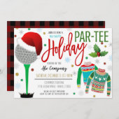 Uitnodiging voor kerstfeest Ugly Sweater Golf Part (Voorkant / Achterkant)