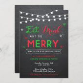 Uitnodiging voor kerstfeest / uitnodiging voor fee (Voorkant / Achterkant)