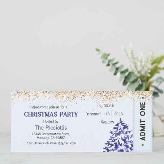 Uitnodiging voor kerstfeest, Uitnodiging voor Kers (Staand voorkant)