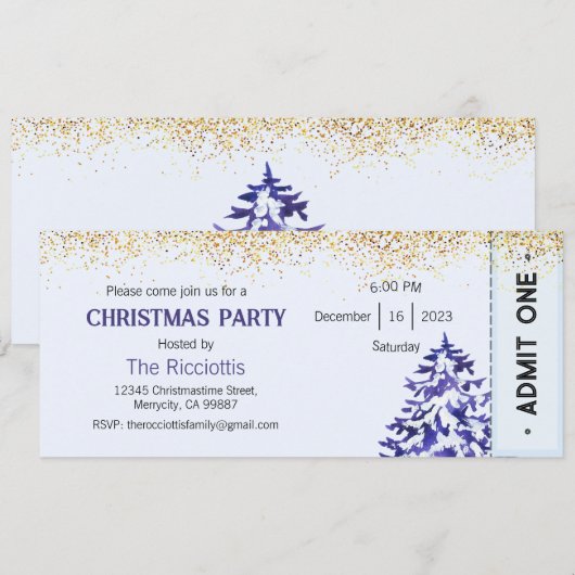 Uitnodiging voor kerstfeest, Uitnodiging voor Kers (Voorkant / Achterkant)