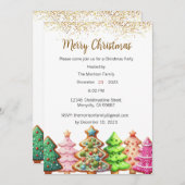 Uitnodiging voor kerstfeest, Uitnodiging voor Kers (Voorkant / Achterkant)