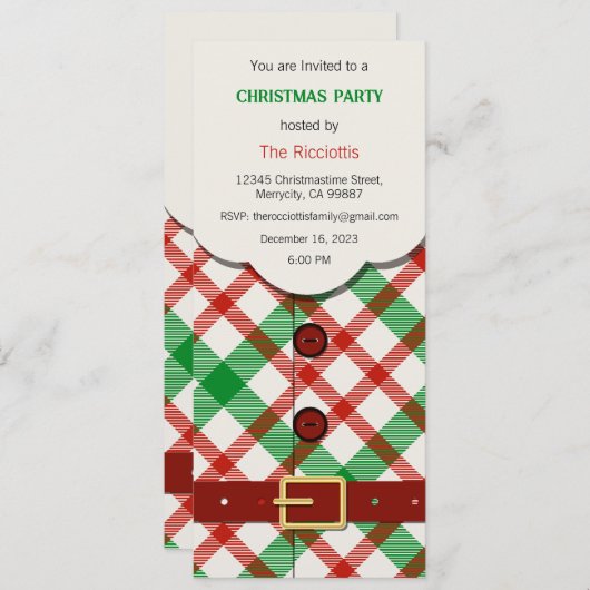 Uitnodiging voor kerstfeest, Uitnodiging voor Kers (Voorkant / Achterkant)