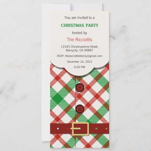 Uitnodiging voor kerstfeest, Uitnodiging voor Kers (Voorkant)