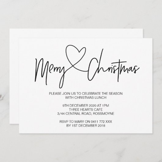 Uitnodiging voor kerstfeest Uitnodiging voor kerst (Voorkant / Achterkant)