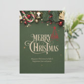 Uitnodiging voor kerstfeest, vrolijk kerstfeest (Staand voorkant)