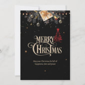 Uitnodiging voor kerstfeest, zwart en goud (Voorkant)