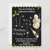 Uitnodiging voor kerstfeest - Zwart & Goud (Voorkant)