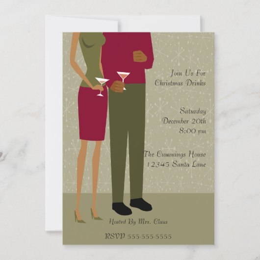 Uitnodiging voor Kerstfeestcocktailparty (AA) (Voorkant)