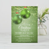 Uitnodiging voor kerstfeestdag Bauble (Staand voorkant)