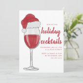Uitnodiging voor kerstfeestdag Cocktail Party (Staand voorkant)