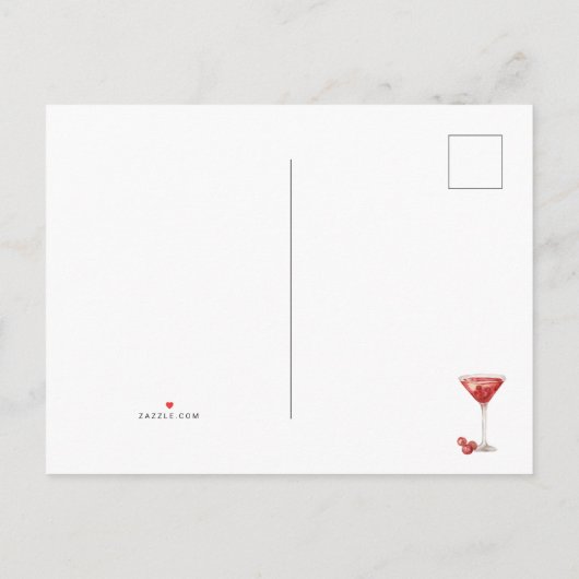 Uitnodiging voor kerstfeestdag Cocktail Party (Achterkant)