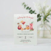 Uitnodiging voor kerstfeestdag Cocktail Party (Staand voorkant)