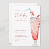 Uitnodiging voor kerstfeestdag Cocktail Party (Voorkant / Achterkant)