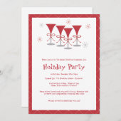 Uitnodiging voor kerstfeestdag Cocktail Party (Voorkant / Achterkant)